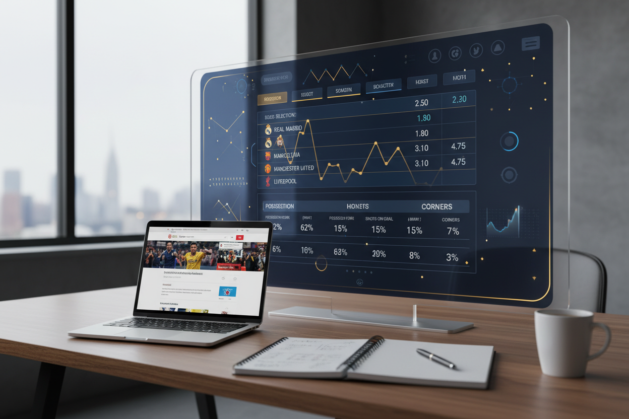 Futbol bahis platformu arayüzü ve bahis kuponları gösterimi